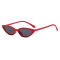 Retro cat eye sunglasses with bright red frames and dark lenses in hip hop style - Red Frame Grey Lens