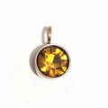 Pendentif en acier inoxydable doré 6mm avec une breloque pierre de naissance ambre jaune - Or Rose Novembre