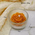Candela artistica a forma di peonia arancione con ciotola di vetro, 5 cm x 9 cm - Vetro a Righe Verticali Giallo Scuro (Lime Basilico e Mandarino)