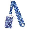 Cordino per telefono Occhio di Allah e porta badge con motivo a occhio blu - YZ645-1 (Set Cordino + Porta Carte)
