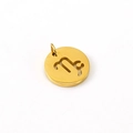 Golden stainless steel Capricorn zodiac charm with hollow design for DIY jewelry - Capricorn - Single Pendant