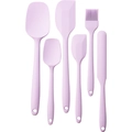 6-piece purple silicone spatula set with oil brush for baking and cake decorating - 6-Piece Set / Morandi Purple