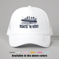 Casquette trucker blanche avec imprimé Boats 'n Hoes, filet réglable pour le sport - Blanc