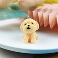 Cute yellow poodle puppy pendant charm with metal ring for DIY jewelry making - Yellow Poodle
