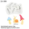 Silicone mold for mushroom and snail shaped fondant with detailed textured finish - 3# Snail and Mushroom Style (15-306) / Gray