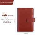 Brown A6 faux leather macaron ring binder cover with magnetic closure 130x189mm - A6 Casing / A6 - Brown (outer Shell Only)