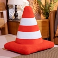 3D plush car tire cushion and orange traffic cone pillow in a cozy home setting - 90cm / Traffic Cone