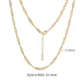 3.5mm golden twisted rope chain necklace with lobster clasp and adjustable extension link - Gold S-0020 (55cm/3.5mm)