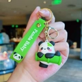 Cute 3D panda keychain with green bamboo and silicone wrist strap accessory - Gen 2 Climbing Bamboo
