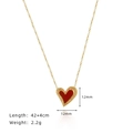 Vergoldete Titanstahlkette mit 12mm rotem Herzanhänger und verstellbarer Halskette - Gold
