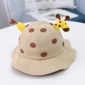 Cute khaki cotton sun hat for babies featuring brown polka dots and giraffe ears - 8 Months-3 Years (46-50cm) / 06 Khaki (Giraffe)