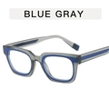 Monture de lunettes carrée gris bleu avec blocs de couleurs et fini translucide - Monture grise transparente-Bleu foncé