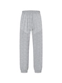 Detail of grey men's joggers showing drawstring waist and textured panel stitching - Marl Grey