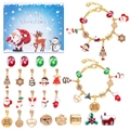 Blaue Weihnachts-Adventskalender-Box mit DIY-Armband-Set und festlichen Perlen - Blauer Schneemann M-14