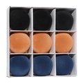 Set di 9 palline di Natale floccate nei colori nero, arancio e blu scuro - Stile 8 (Nero/Arancione/Blu Scuro)