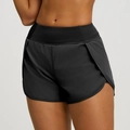 Pantaloncini sportivi 2 in 1 neri a vita alta da donna per corsa e yoga fitness - S / Nero Stellato