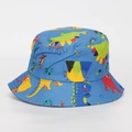 Cappello da pescatore blu per bambini con dinosauri colorati per la protezione solare - 51-52CM / Stampa Dinosauro Blu (2#)