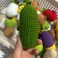 Handmade crochet green pickle doll with creative knitted texture and funny expression - Cucumber German