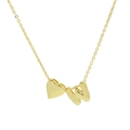 18k gold plated brass heart and letter W bubble pendant necklace for women - Necklace - Letter W
