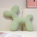 Light green bouclé balloon dog plush pillow on a modern cream sofa for home decor - 50*40cm / Green