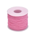Pink 1.0mm waxed cotton cord on a white spool for DIY jewelry and bracelet making - Deep Pink