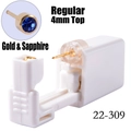 Sterile disposable ear piercing gun with 4mm gold sapphire blue zircon stud - 4mm Gold & Sapphire