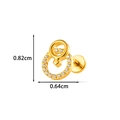 Golden G23 titanium labret stud with crystal cross design measuring 0.82cm by 0.64cm - Female Symbol Style (T2581-7#) / Gold