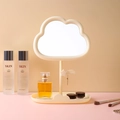 Miroir de maquillage beige en forme de nuage avec design rotatif et plateau de rangement - Style de base / Jaune
