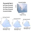 6-inch pyramid silicone mold set with measurements for DIY resin casting art - 4/5/6 Inch Pyramid Mold Set with Stand