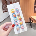 Set of 10 colorful children's elastic hair ties featuring cute 3D cartoon animal shapes - Calf Bear (8#) / 10 Pieces Pack