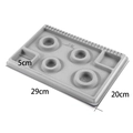 Detailed view of grey flocked jewelry design board with 29x20cm size measurement markings - Flocking/Velvet / Small Bracelet Design Board