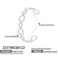 Silver stainless steel hollow geometric bangle with rope texture and open cuff design - Hollow Ring Link Style-Steel Color (Z377)