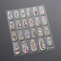Holographic stained glass floral and butterfly nail stickers in M-609 aurora style - Stained Glass Rose Butterfly (M-609) / M-609