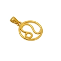 Pendentif signe du zodiaque Lion doré en acier inoxydable poli brillant - Lion - Pendentif Simple