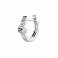 Pendientes de aro de 4mm en plata con circonitas y piedra central para joyería artesanal - Cierre de pendiente con engaste de circonita de 4mm (A488)