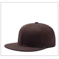 Flat brim hip-hop baseball cap in dark brown twill fabric with a minimalist design - M (56-58cm) / Brown