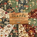 6x6 inch vintage mushroom pattern scrapbook paper pad with 24 acid-free decorative sheets - R2408a 24 Sheets