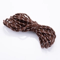 Brown nylon braided rope with white reflective patterns for DIY crafts and outdoor use - 5mm / Brown