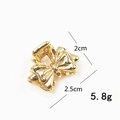 Elegant gold mini bow metal hair claw clip measuring 2.5cm by 2cm for women - Bowknot #2 Gold