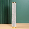 Detail of gray velvet jewelry display roll with elegant gold metal end caps and trim - Single Tube (No Stand) / Single Cylinder Grey