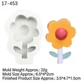 Moule en silicone fleur de dessin animé pour bricolage avec exemple de fleur jaune - Tournesol / Gris