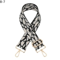 Detail of adjustable leopard print wide shoulder strap with gold metal lobster clasps - B-7 Silver Line Leopard Back / Silver Clasp