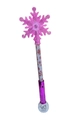 Pink Frozen snowflake glowing magic wand with silver handle and LED light for kids - Pink Snowflake Wand With Projection