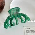 Premium 4mm thick green marble pattern cellulose acetate hair claw clip for women - 10cm / 4mm / Green