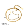 Double-layered 18K gold plated stainless steel snake and bead chain bracelet set - Double Layer Snake Ball Chain Style (YYB023048)