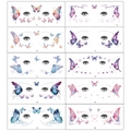 Set of 10 colorful glitter butterfly tattoo stickers for face and eye makeup looks - Glitter Butterfly Eye Corner Sticker B-10 Sheets