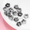19mm flower acrylic bead with black and white marble pattern for DIY jewelry making - 14mm / 2# Solid Dyeing (kp6522)