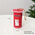 Cassetta postale di Babbo Natale in metallo rosso con porta apribile e corda da appendere - Colonna Cassetta Postale 3D / 65g