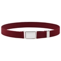 Elastic kids' belt in burgundy with a magnetic silver buckle and adjustable band - Burgundy