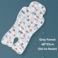 Tapis rafraîchissant pour poussette motif forêt grise en gel dimensions 68x33cm - Type standard / Forêt Grise